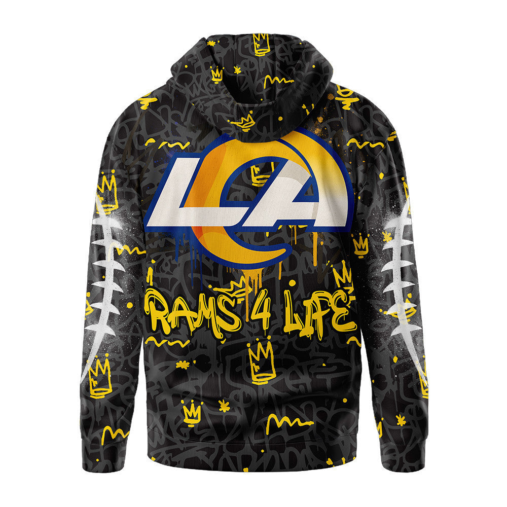 Los Angeles Rams Premium Special Graffiti My Team 4 Life Hoodie Mm