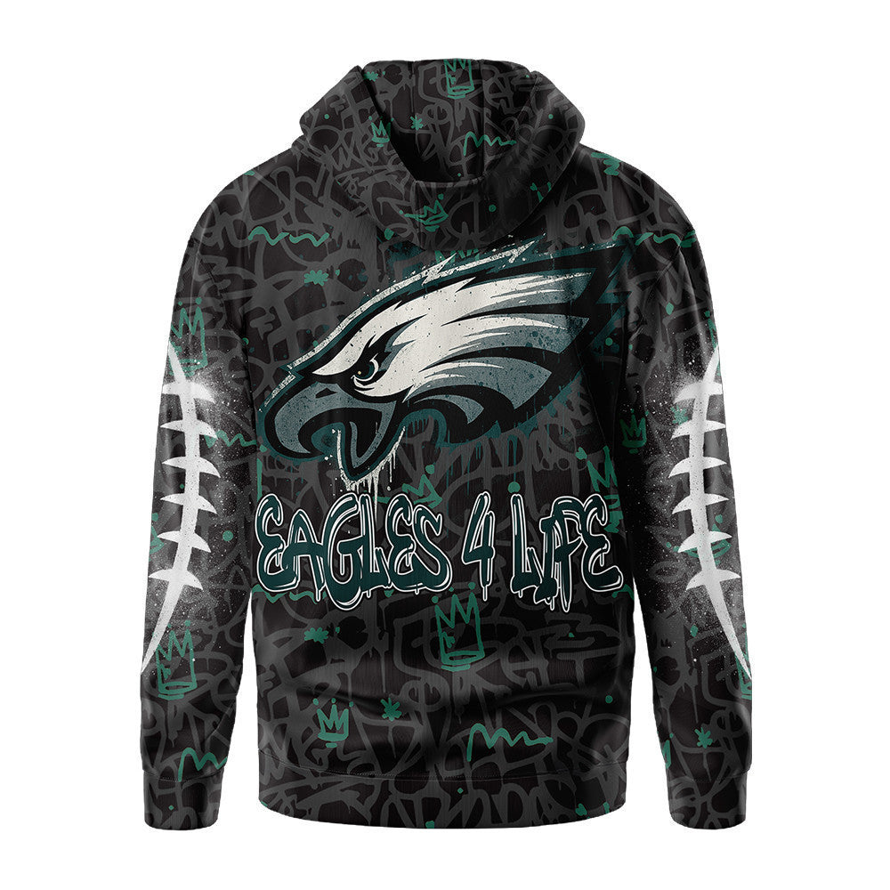 Philadelphia Eagles Premium Special Graffiti My Team 4 Life Hoodie Mm