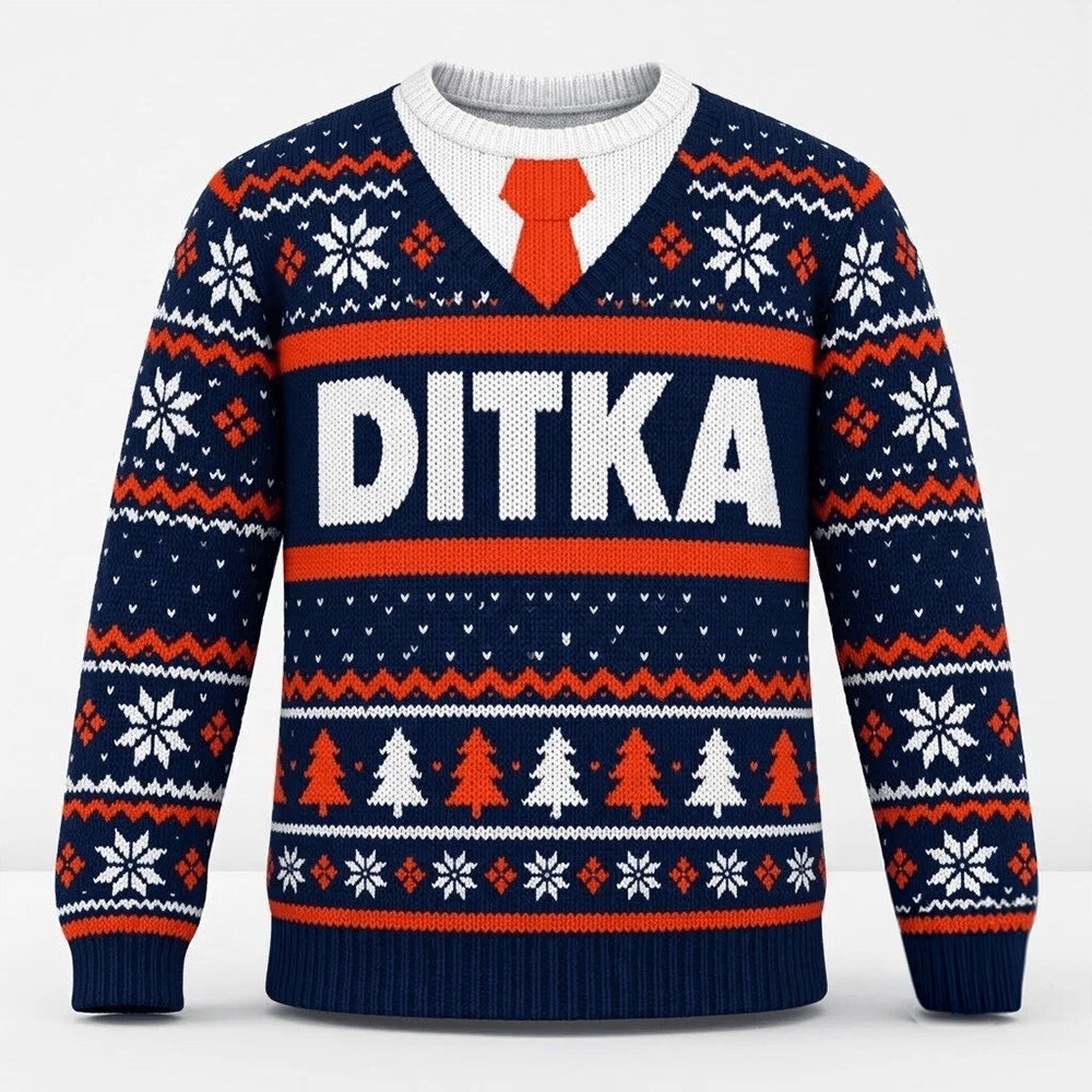 Christmas Mike Ditka Bears Merch Costume Ugly Sweater Best Gift For Football Fans