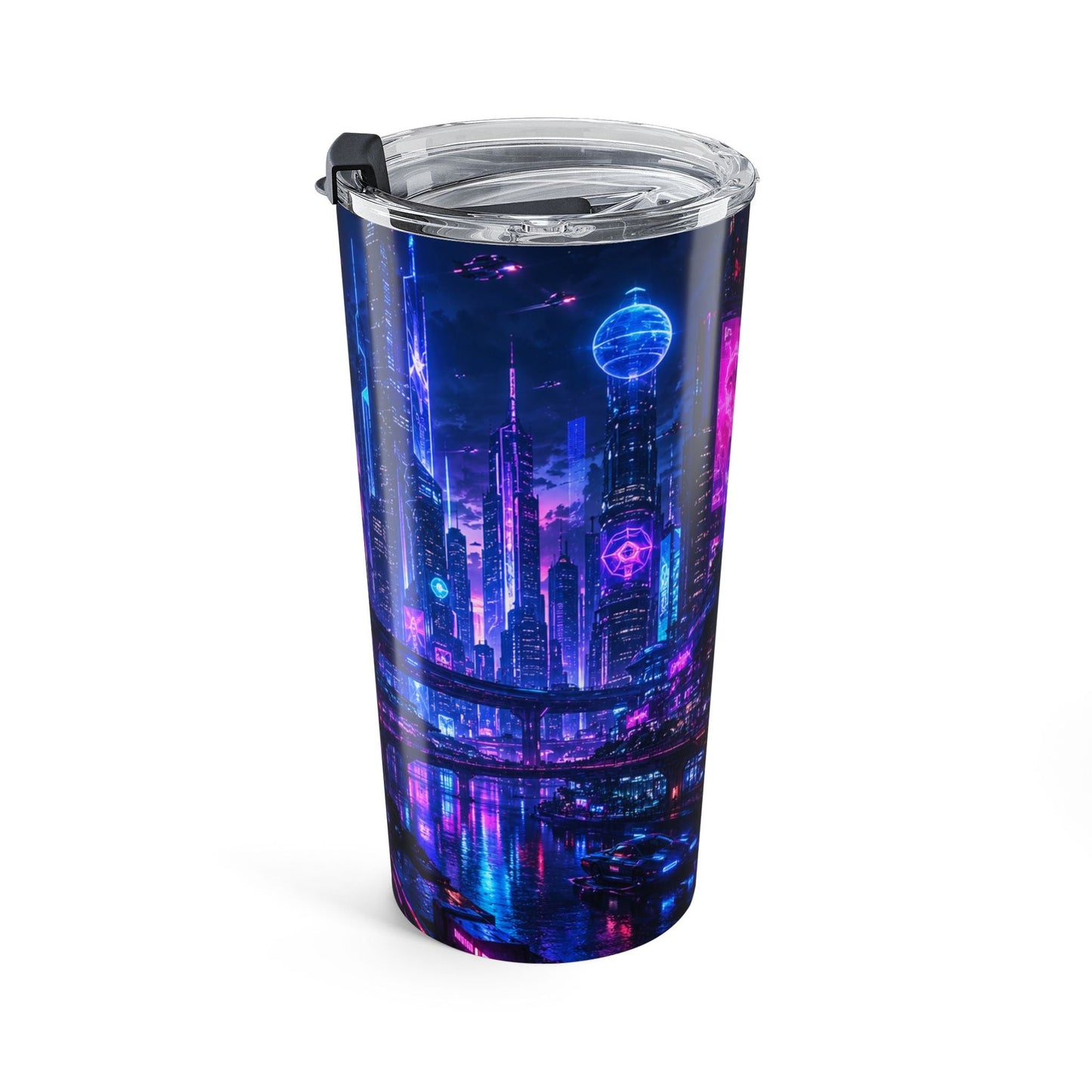 Cyberpunk Neon Cityscape 20oz Tumbler