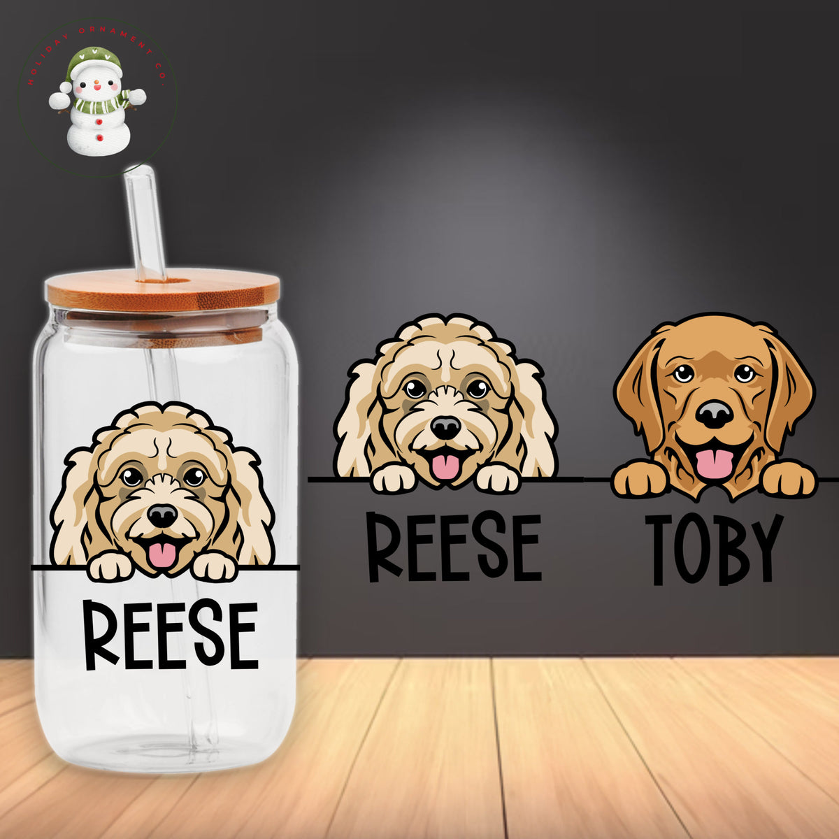Personalized Pet Glass Tumbler: Custom Dog & Cat Iced Coffee Cup