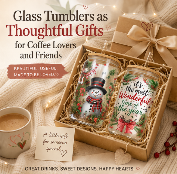Glass Tumblers as Thoughtful Gifts for Coffee Lovers and Friends