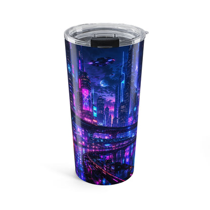 Cyberpunk Neon Cityscape 20oz Tumbler