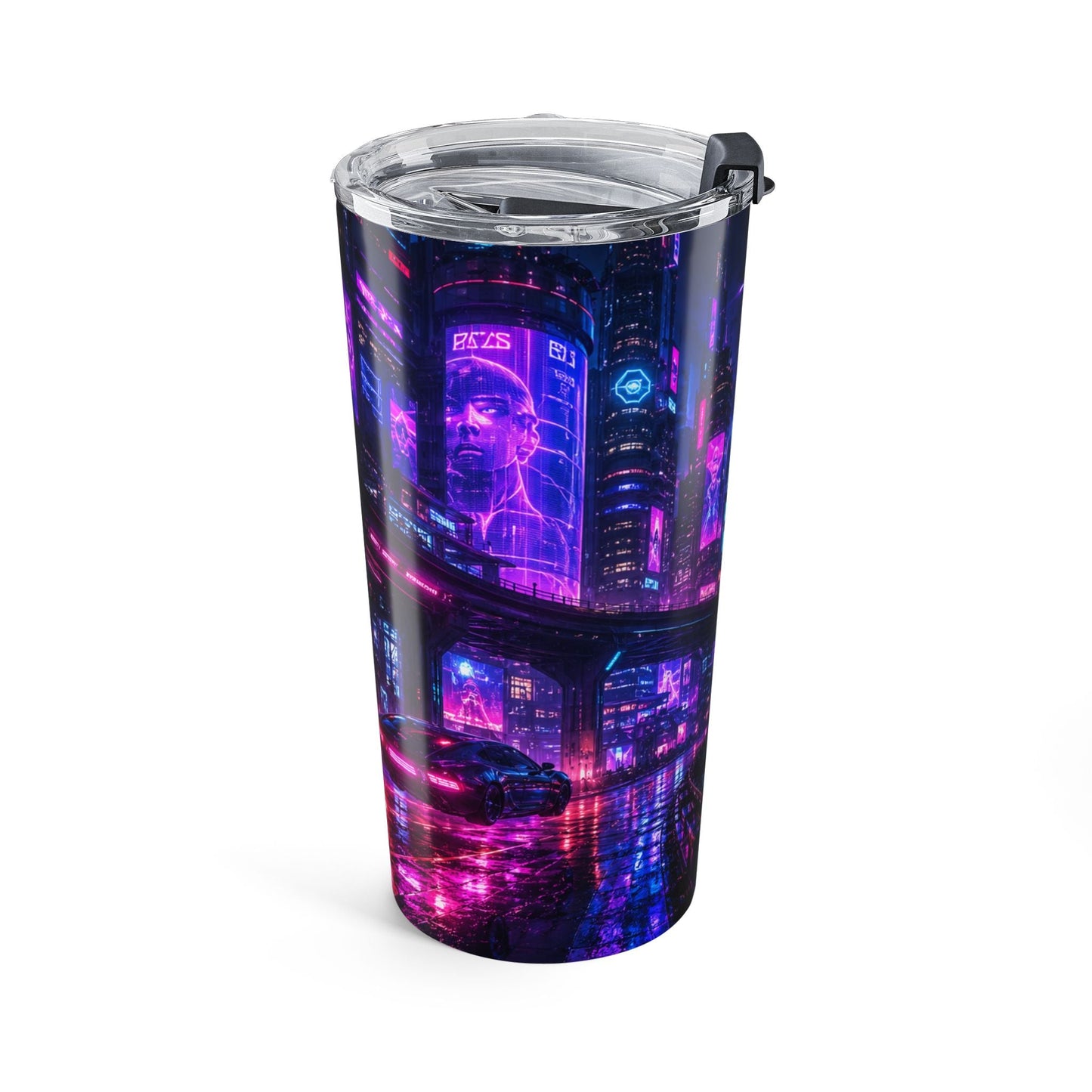Cyberpunk Neon Cityscape 20oz Tumbler