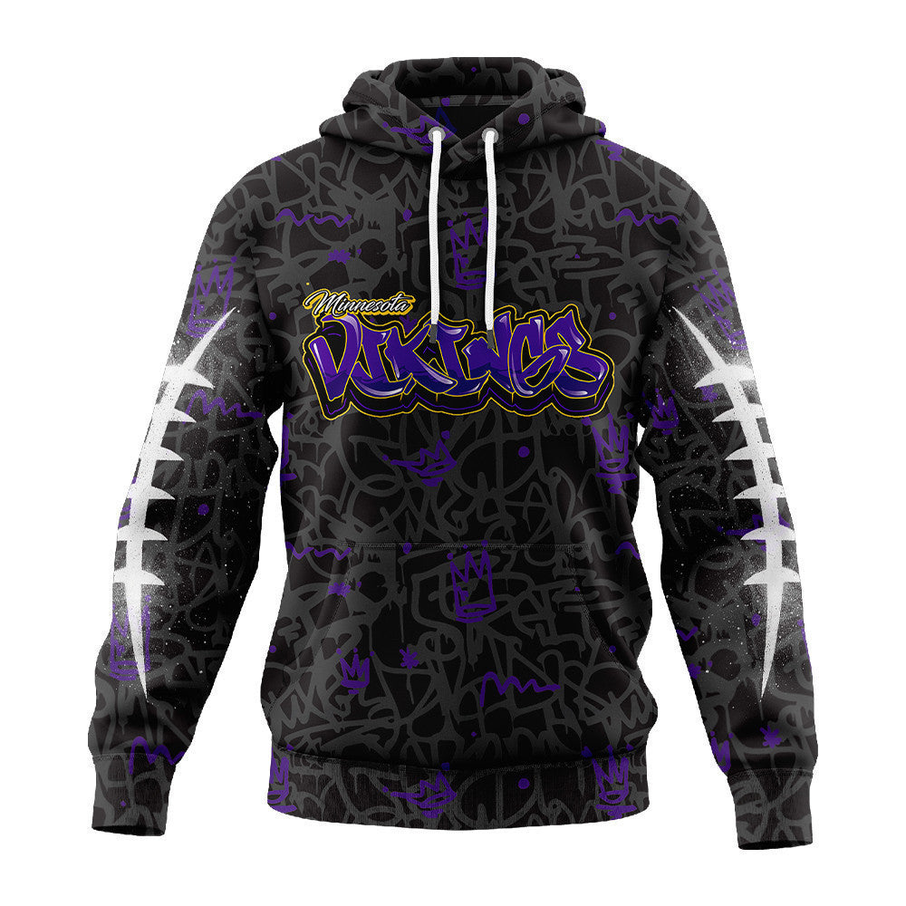 Minnesota Vikings Premium Special Graffiti My Team 4 Life Hoodie Mm