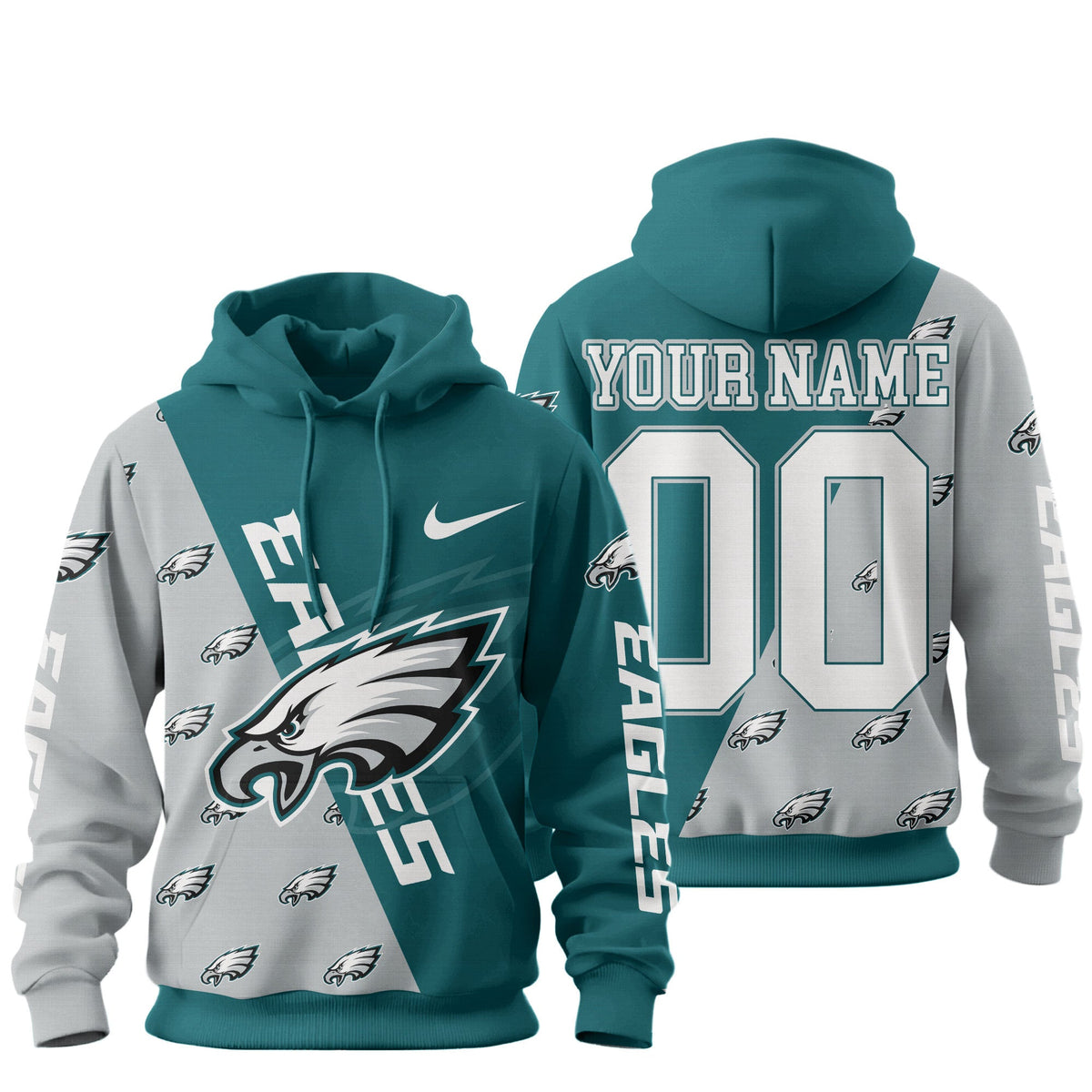 Philadelphia Eagles Premium True Fan Spirit Custom Football Hoodie