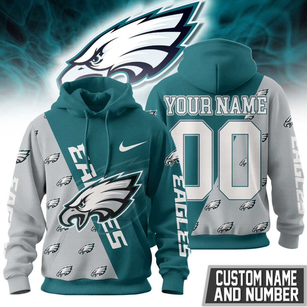 Philadelphia Eagles Premium True Fan Spirit Custom Football Hoodie