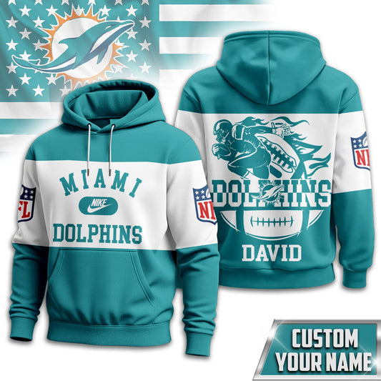 Miami Dolphins | Premium Touchdown Spirit Personalized Hoodie Td