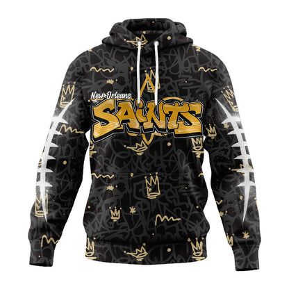 New Orleans Saints Premium Special Graffiti My Team 4 Life Hoodie Mm