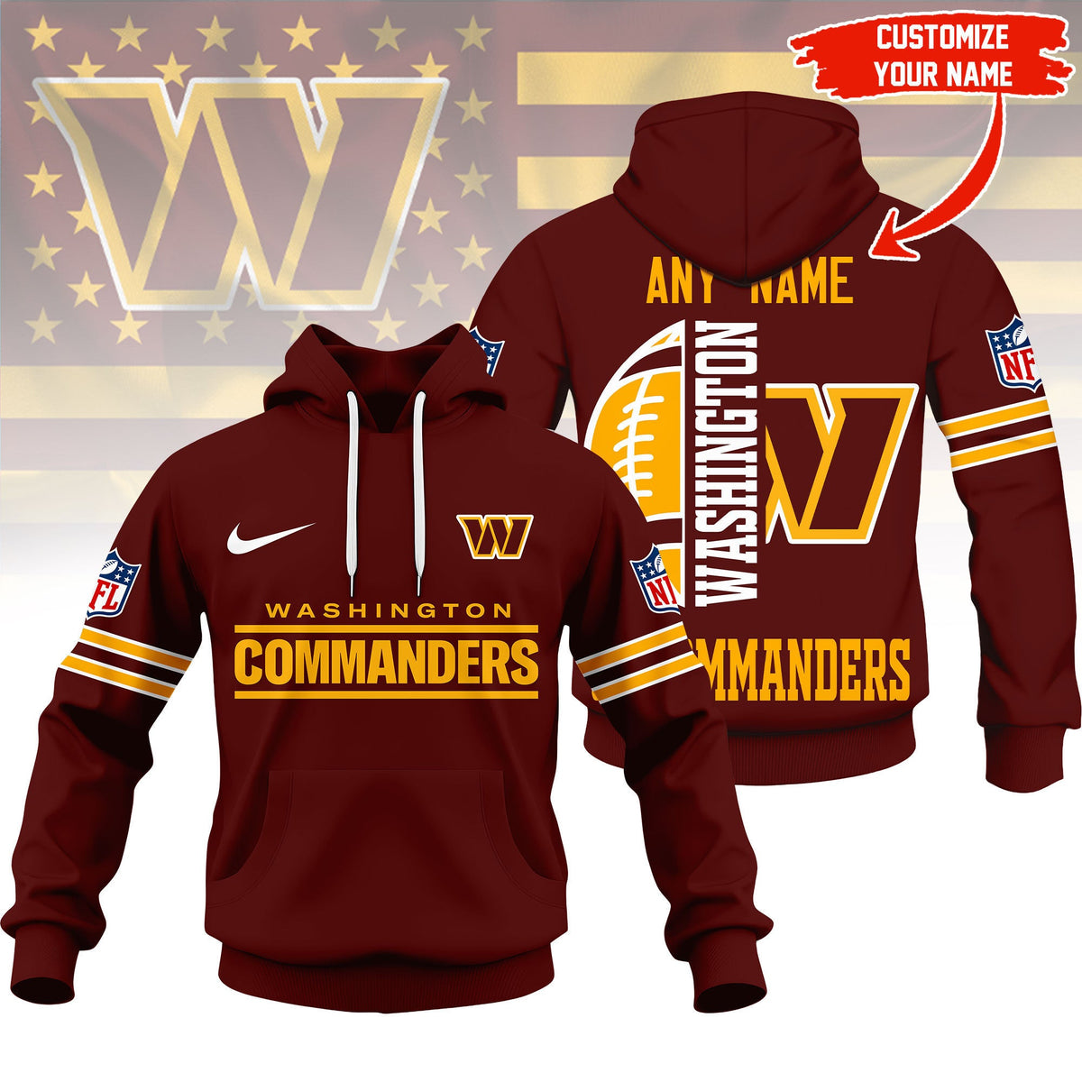 Washington Commanders | Premium Nfl Fan Hoodie Ny