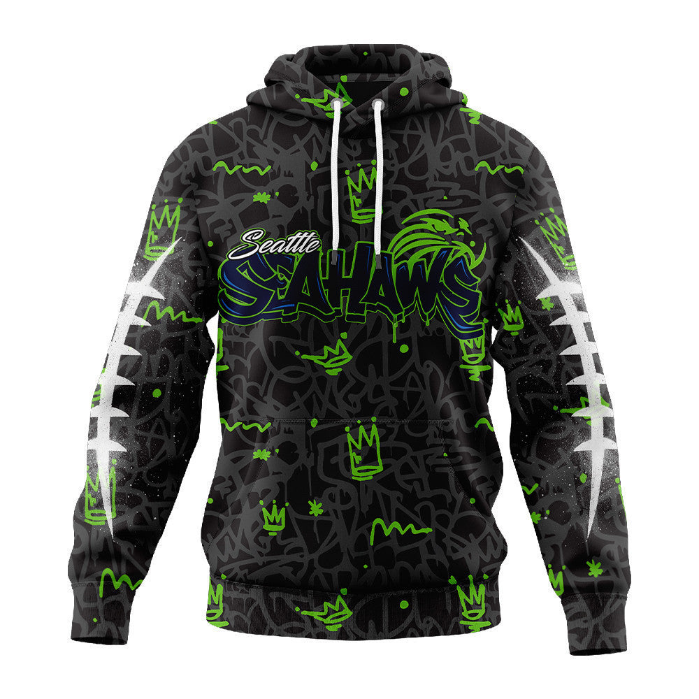 Seattle Seahawks Premium Special Graffiti My Team 4 Life Hoodie Mm