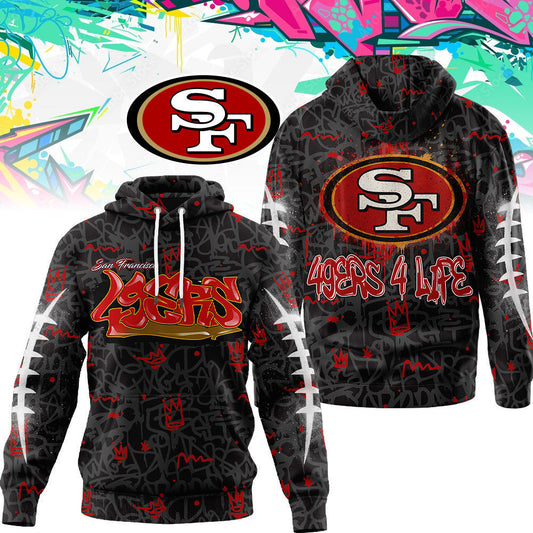 San Francisco 49ers Premium Special Graffiti My Team 4 Life Hoodie Mm