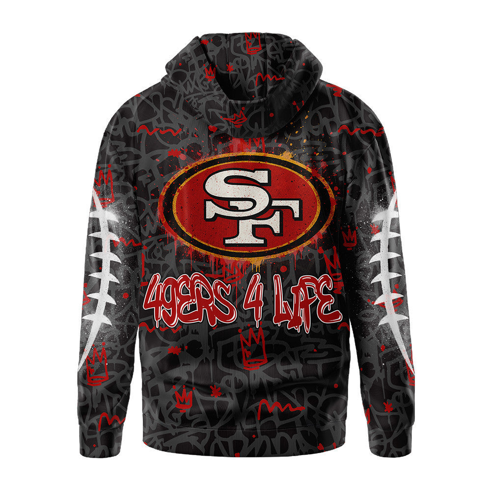 San Francisco 49ers Premium Special Graffiti My Team 4 Life Hoodie Mm