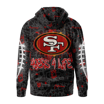 San Francisco 49ers Premium Special Graffiti My Team 4 Life Hoodie Mm