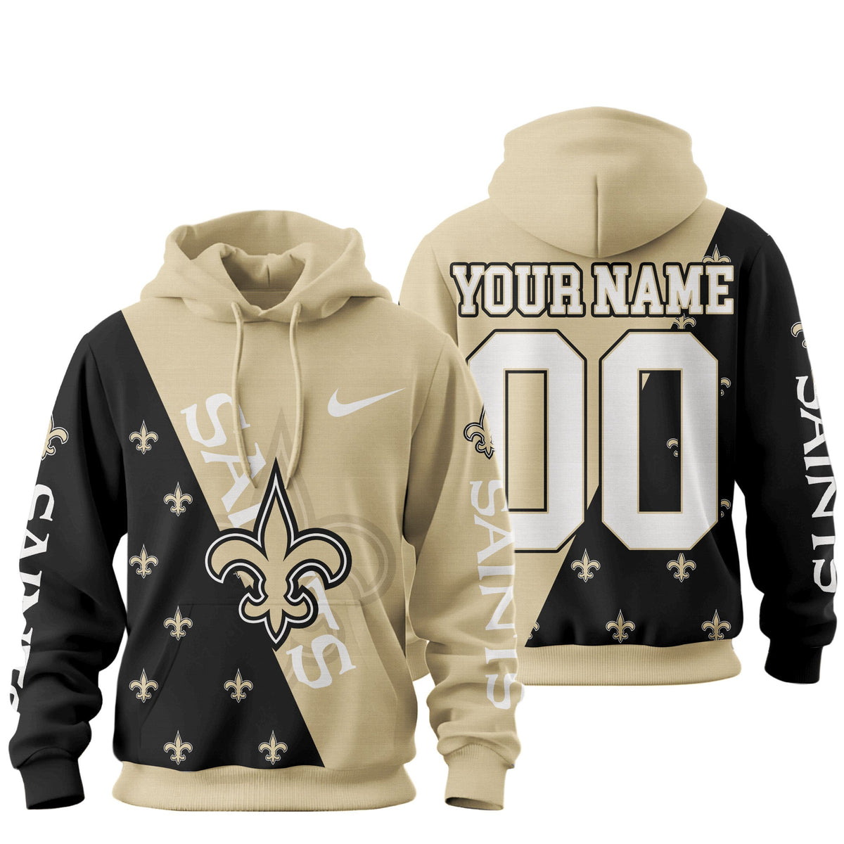New Orleans Saints Premium True Fan Spirit Custom Football Hoodie