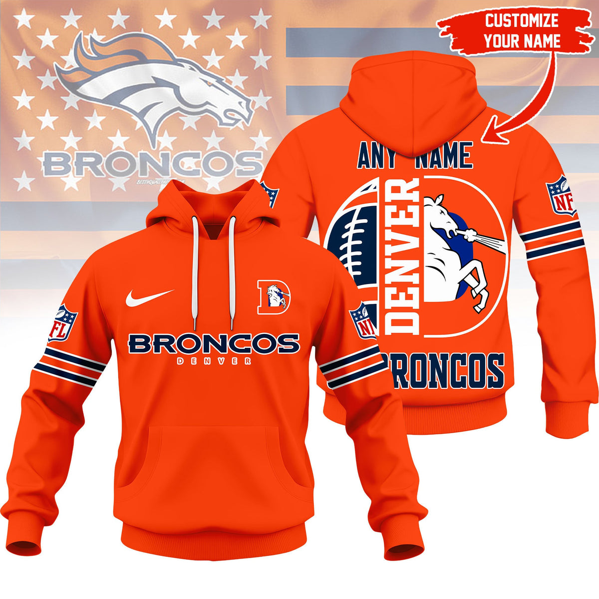 Denver Broncos | Premium Nfl Fan Hoodie Ny