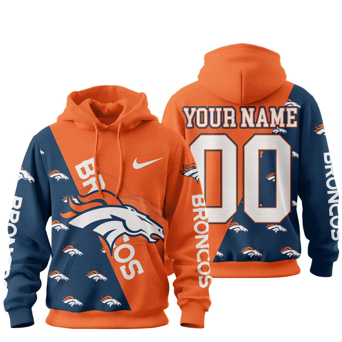 Denver Broncos Premium True Fan Spirit Custom Football Hoodie