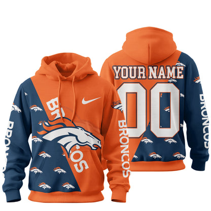Denver Broncos Premium True Fan Spirit Custom Football Hoodie