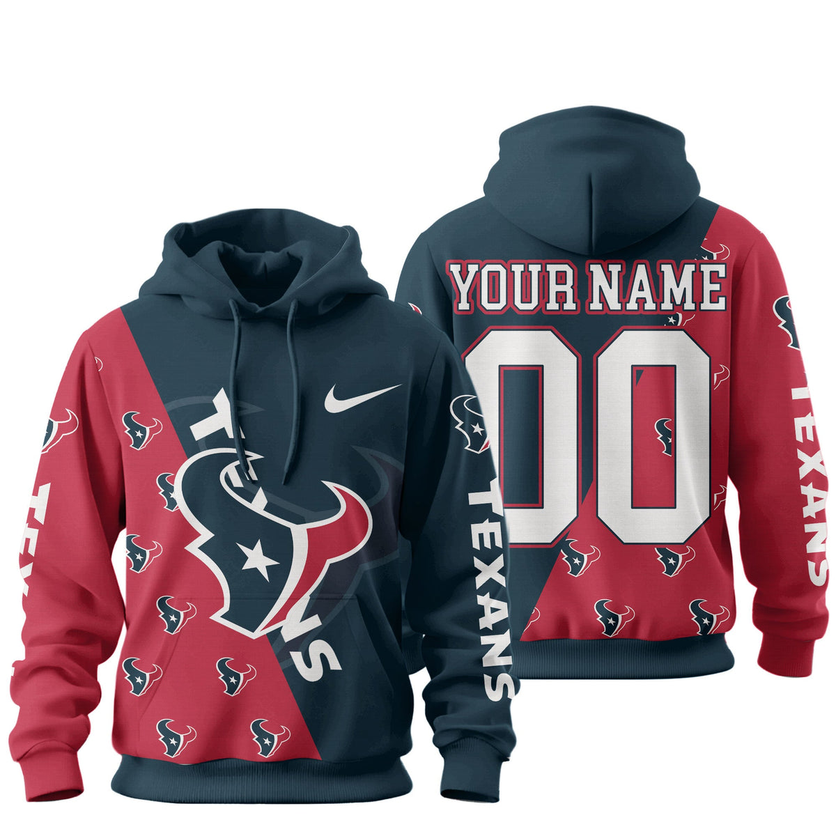 Houston Texans Premium True Fan Spirit Custom Football Hoodie