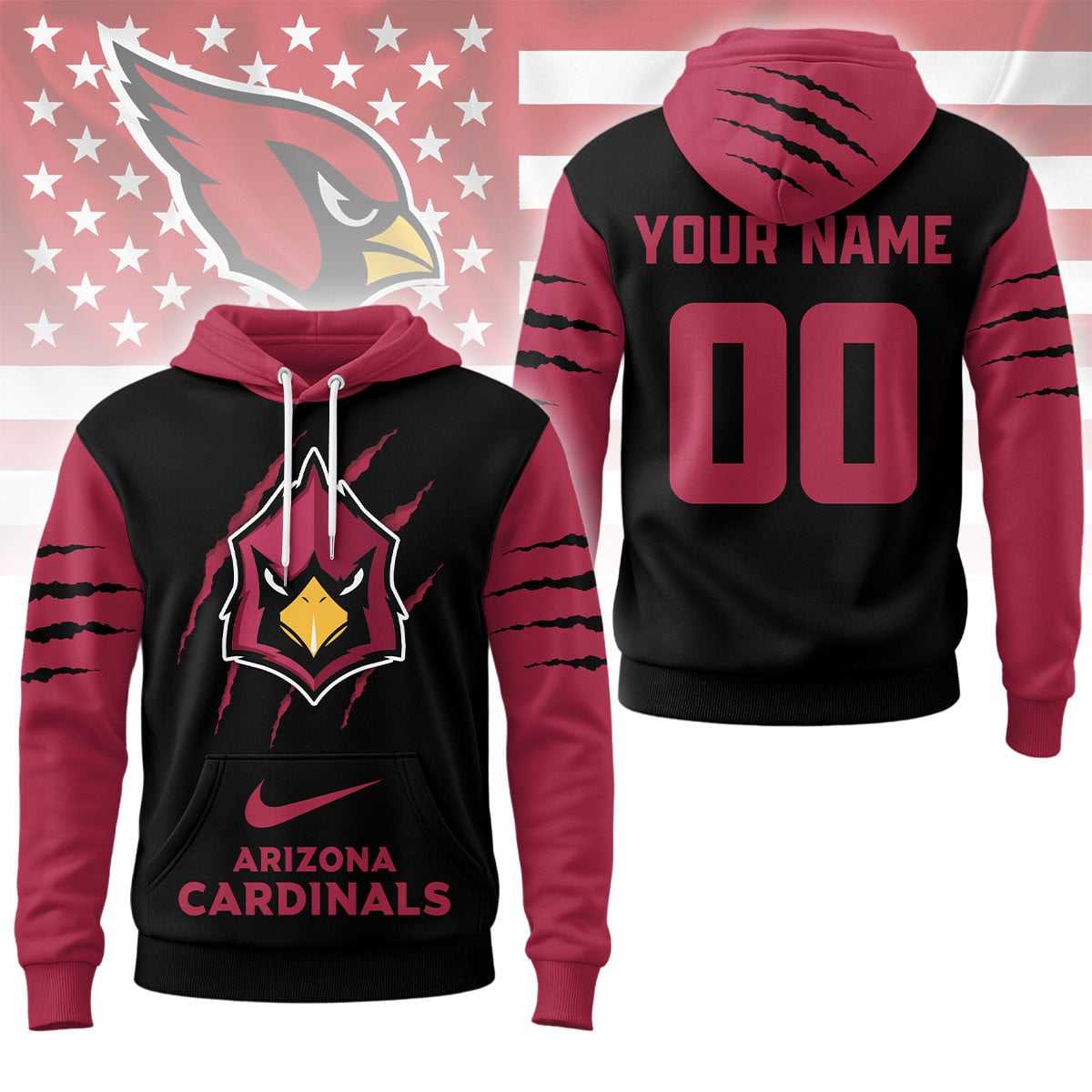 Arizona Cardinals | Premium Nfl Fan Pride Claw Hoodie Ny