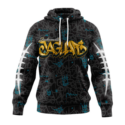 Jacksonville Jaguars Premium Special Graffiti My Team 4 Life Hoodie Mm