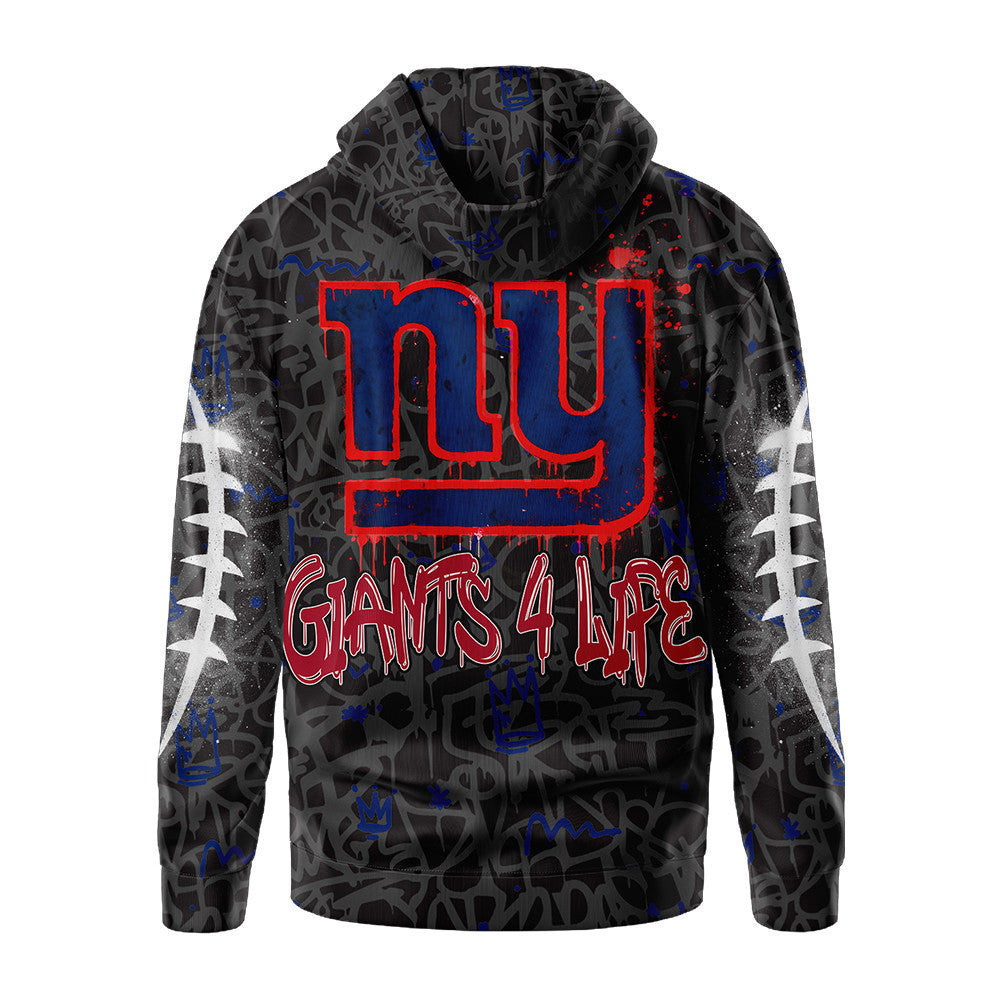 New York Giants Premium Special Graffiti My Team 4 Life Hoodie Mm