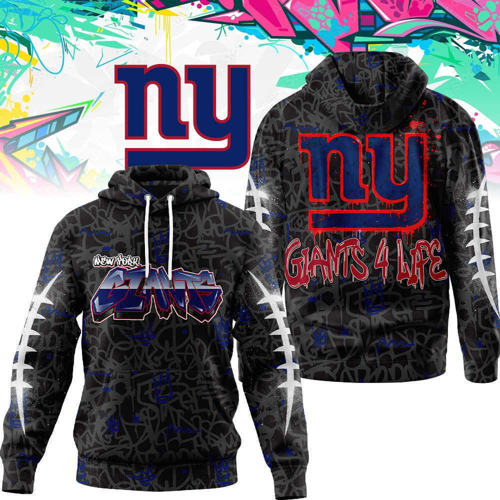 New York Giants Premium Special Graffiti My Team 4 Life Hoodie Mm