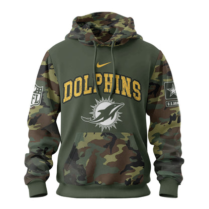 Miami Dolphins Premium Us Army 250th Anniversary 3d Hoodie Td