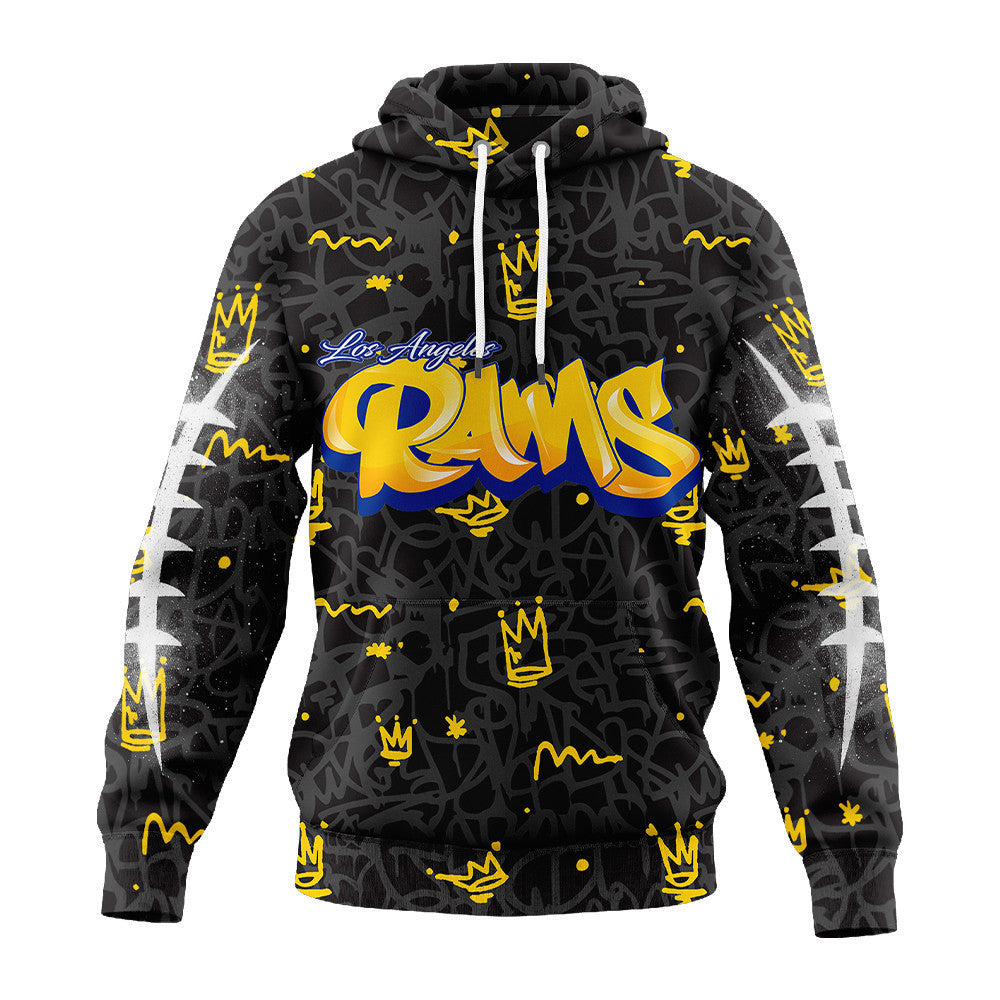 Los Angeles Rams Premium Special Graffiti My Team 4 Life Hoodie Mm