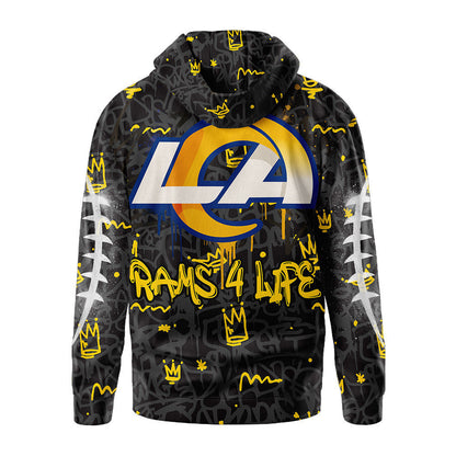 Los Angeles Rams Premium Special Graffiti My Team 4 Life Hoodie Mm
