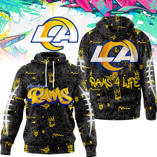 Los Angeles Rams Premium Special Graffiti My Team 4 Life Hoodie Mm