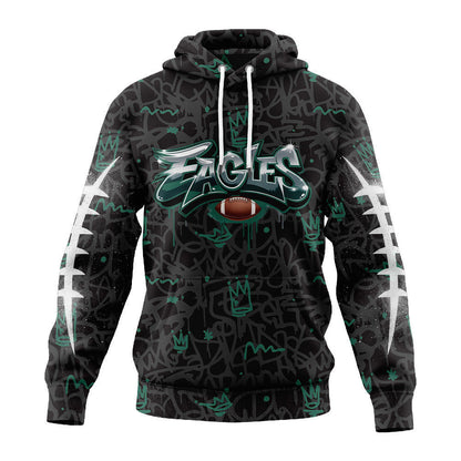 Philadelphia Eagles Premium Special Graffiti My Team 4 Life Hoodie Mm