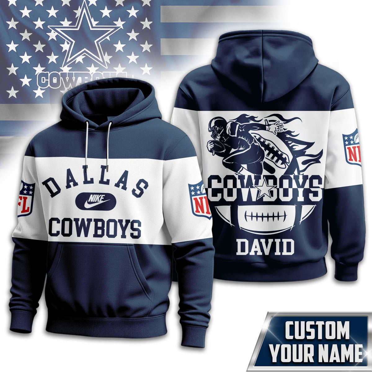 Dallas Cowboys | Premium Touchdown Spirit Personalized Hoodie Td