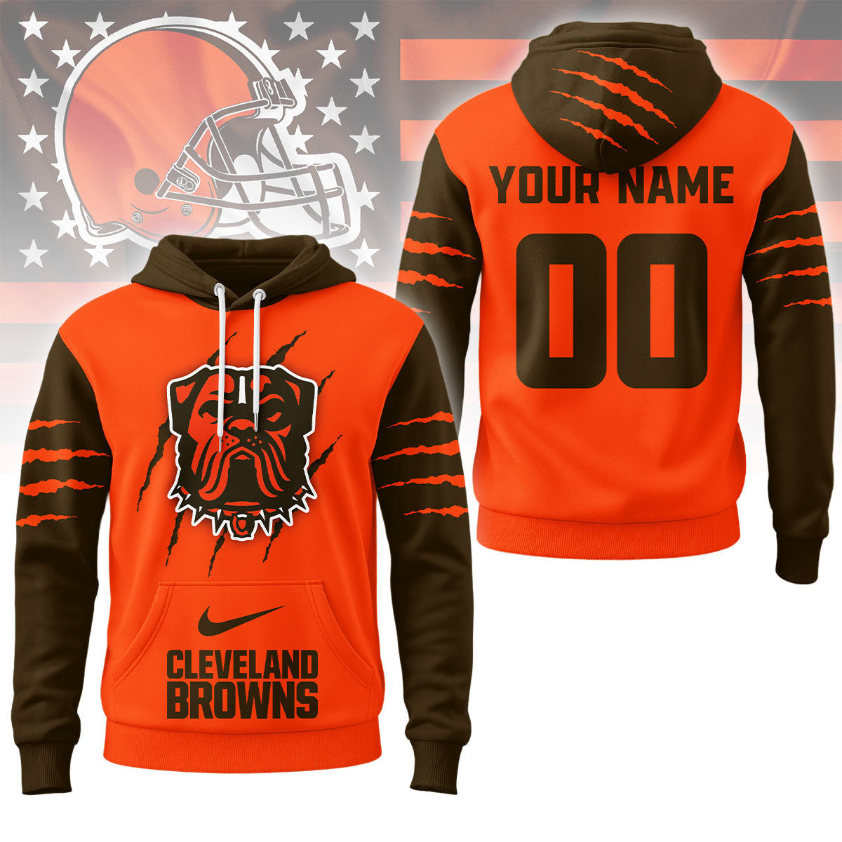 Cleveland Browns | Premium Nfl Fan Pride Claw Hoodie Ny