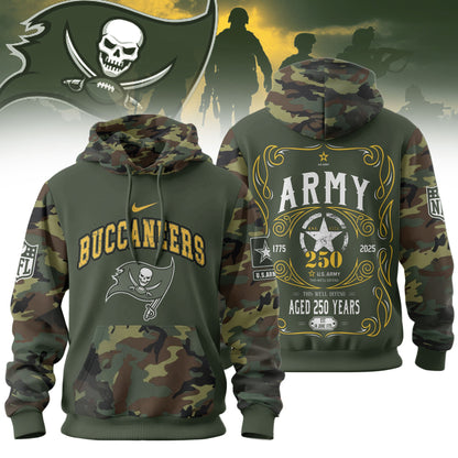 Tampa Bay Buccaneers Premium Us Army 250th Anniversary 3d Hoodie Td