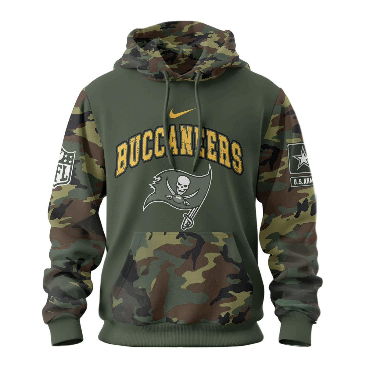 Tampa Bay Buccaneers Premium Us Army 250th Anniversary 3d Hoodie Td