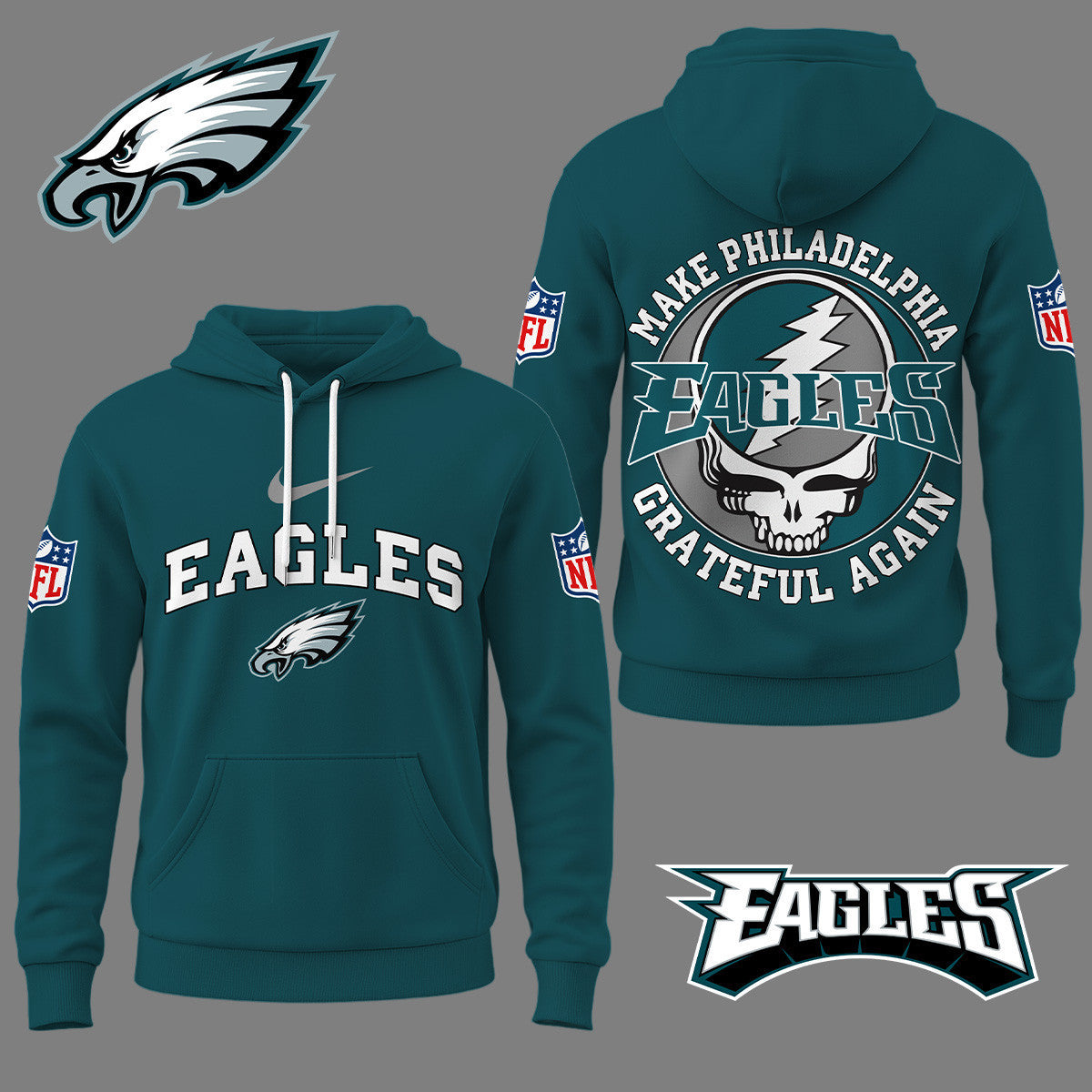 Philadelphia Eagles | Premium Grateful Again Hoodie Ny