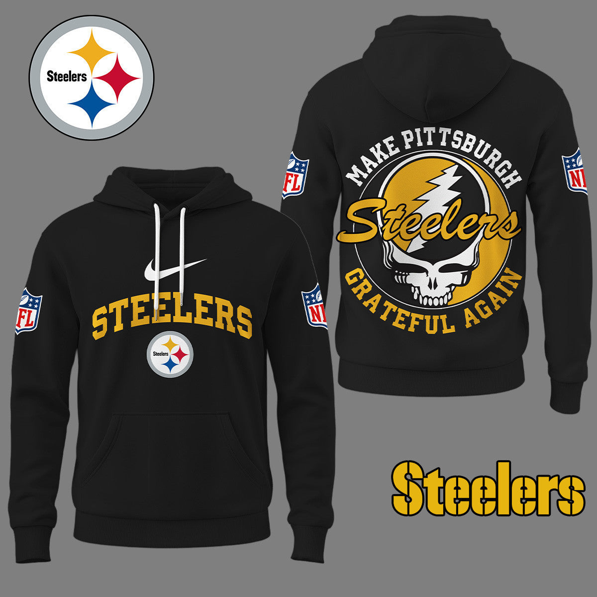 Pittsburgh Steelers | Premium Grateful Again Hoodie Ny