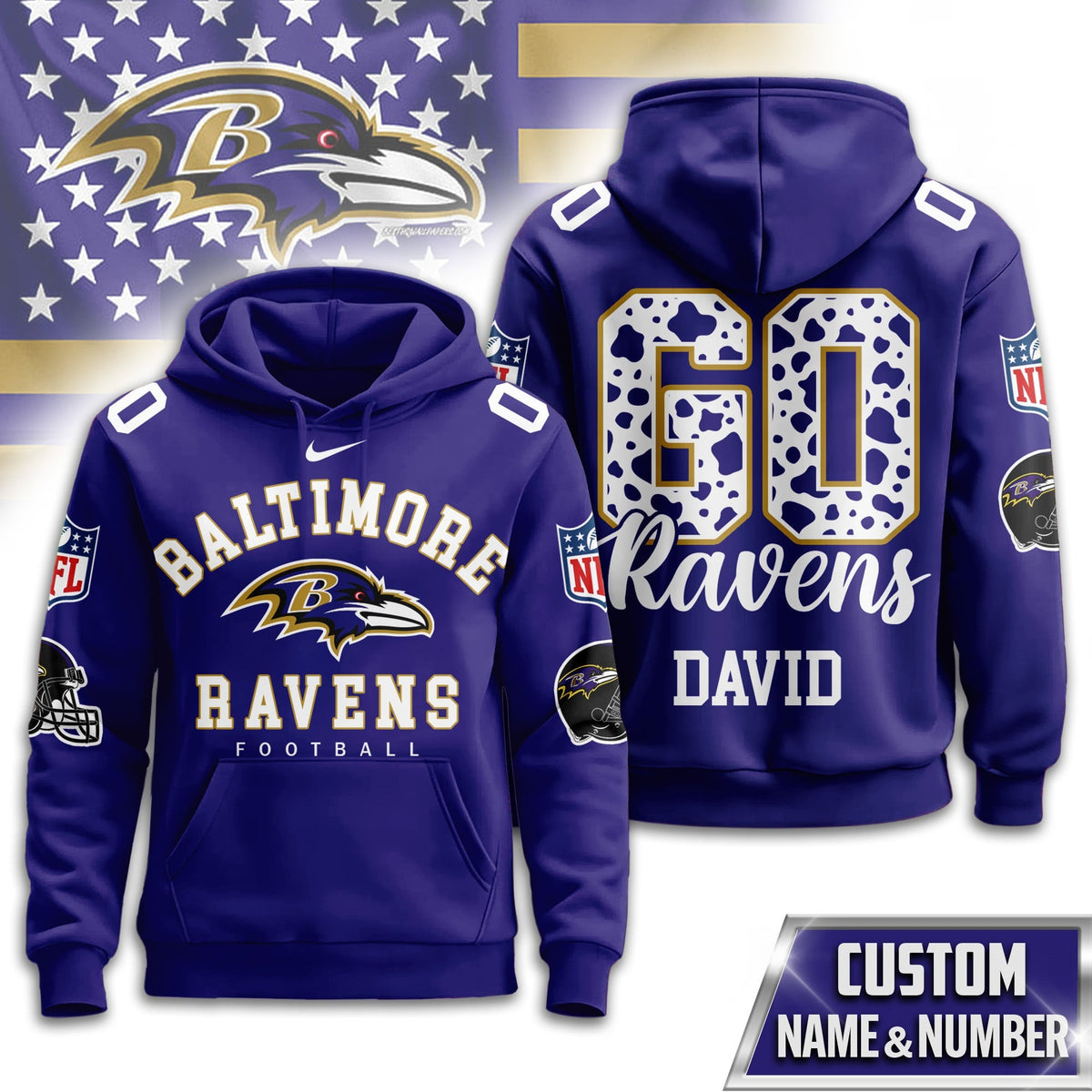 Baltimore Ravens Premium Custom Game Day Hoodie Td