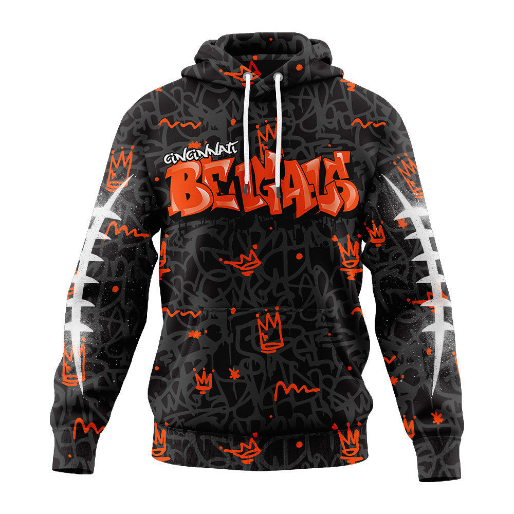 Cincinnati Bengals Premium Special Graffiti My Team 4 Life Hoodie Mm