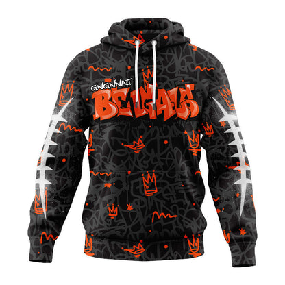 Cincinnati Bengals Premium Special Graffiti My Team 4 Life Hoodie Mm
