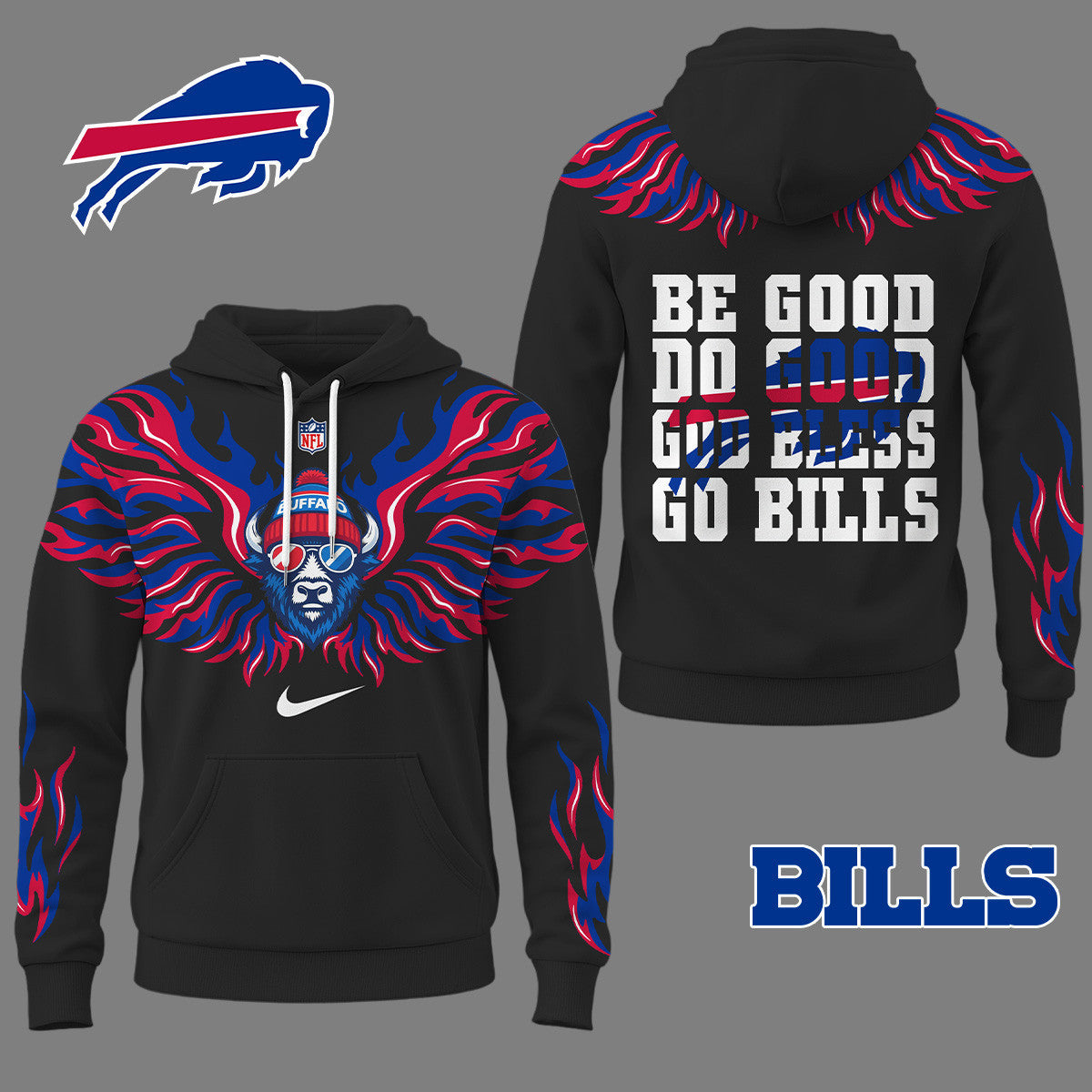 Buffalo Bills Premium Fire Wings 3d Hoodie Ny