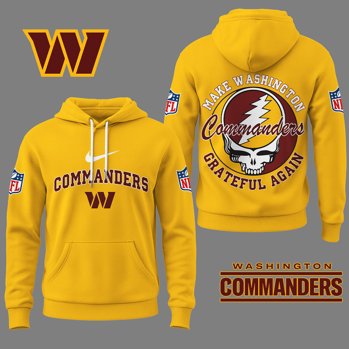 Washington Commanders | Premium Grateful Again Hoodie Ny