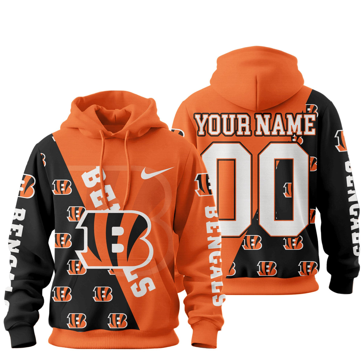 Cincinnati Bengals Premium True Fan Spirit Custom Football Hoodie
