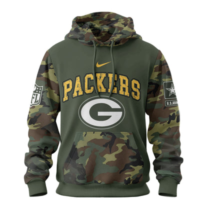Green Bay Packers Premium Us Army 250th Anniversary 3d Hoodie Td
