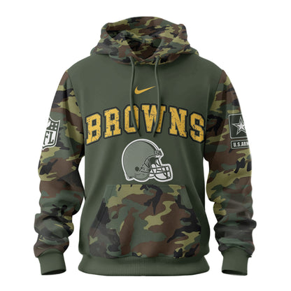 Cleveland Browns Premium Us Army 250th Anniversary 3d Hoodie Td