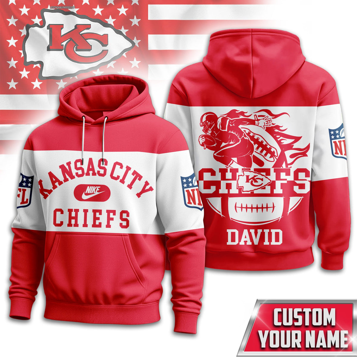 Kansas City Chiefs | Premium Touchdown Spirit Personalized Hoodie Td