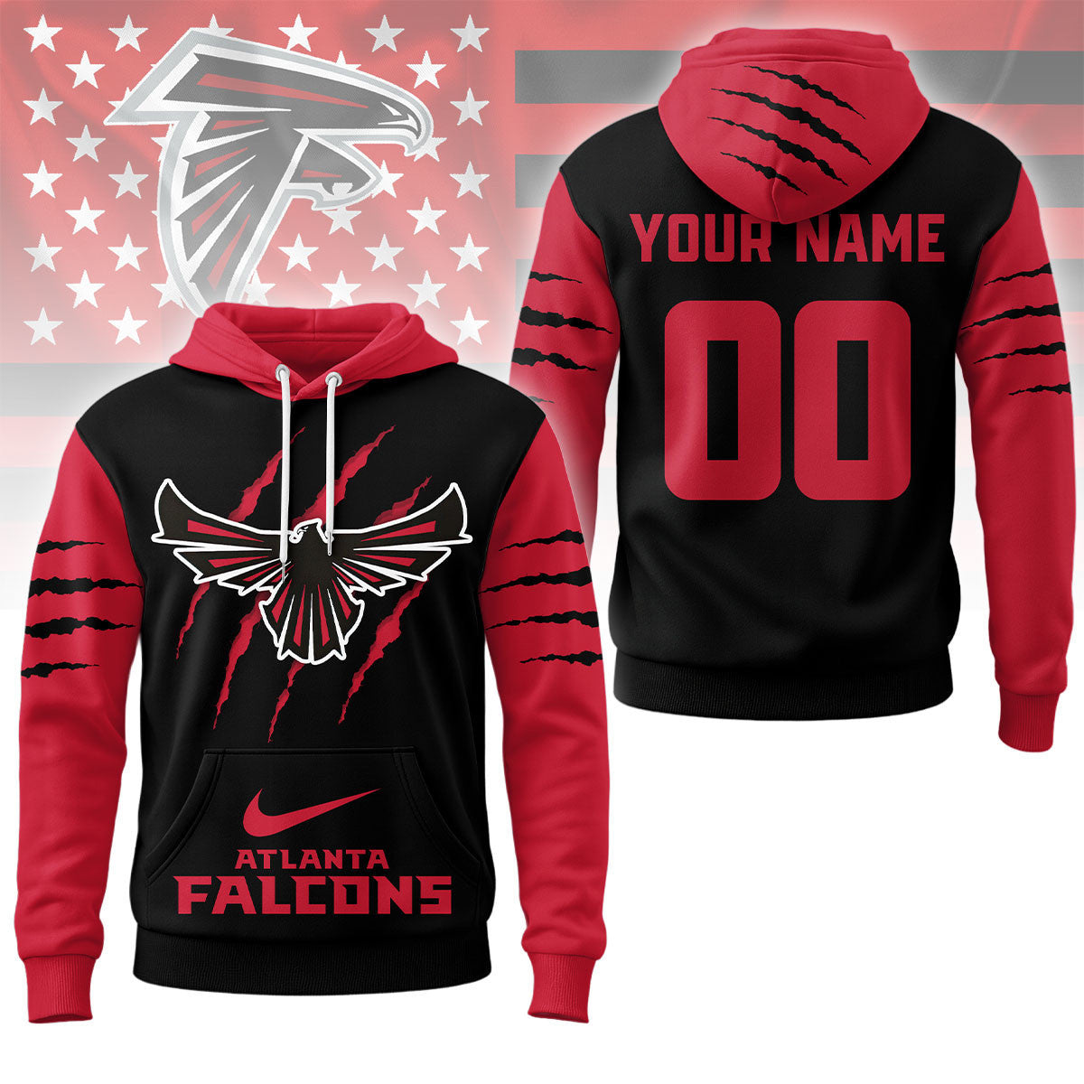 Atlanta Falcons | Premium Nfl Fan Pride Claw Hoodie Ny