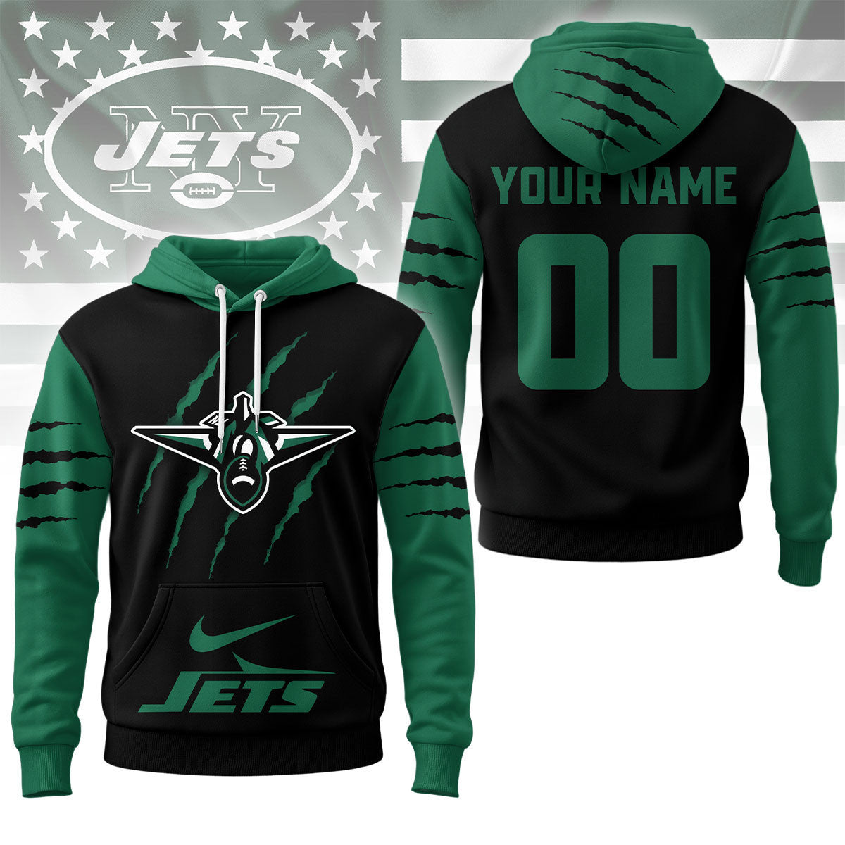 New York Jets | Premium Nfl Fan Pride Claw Hoodie Ny