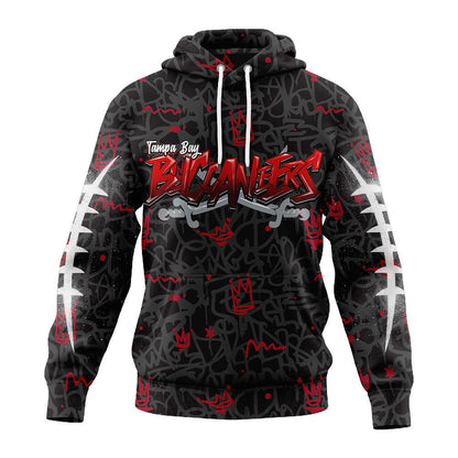Tampa Bay Buccaneers Premium Special Graffiti My Team 4 Life Hoodie Mm